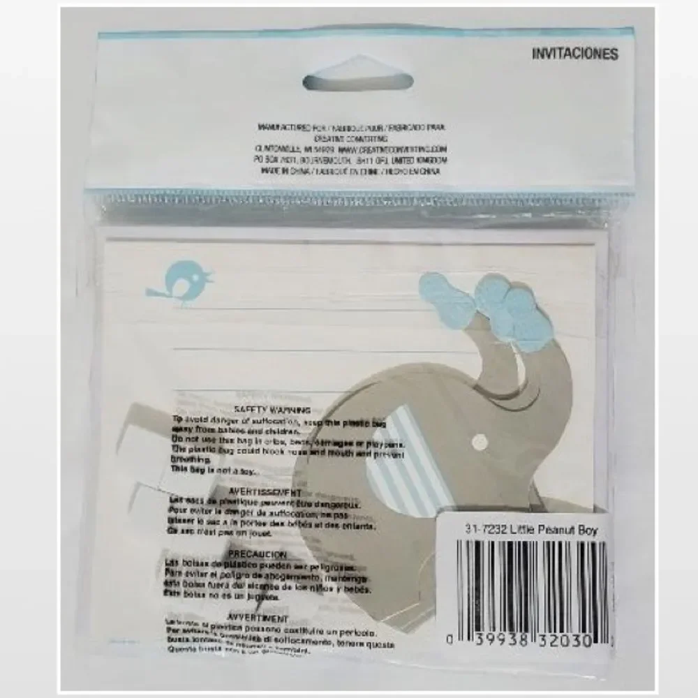 New Kid Blue Elephant Invitations Home